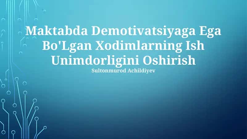 Ish Unimdorligini Oshirish Strategies