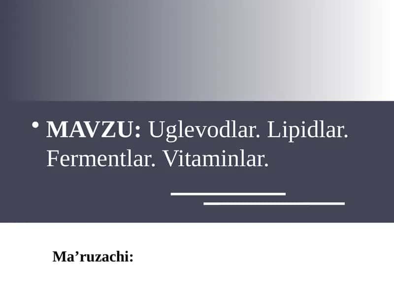 Uglevodlar