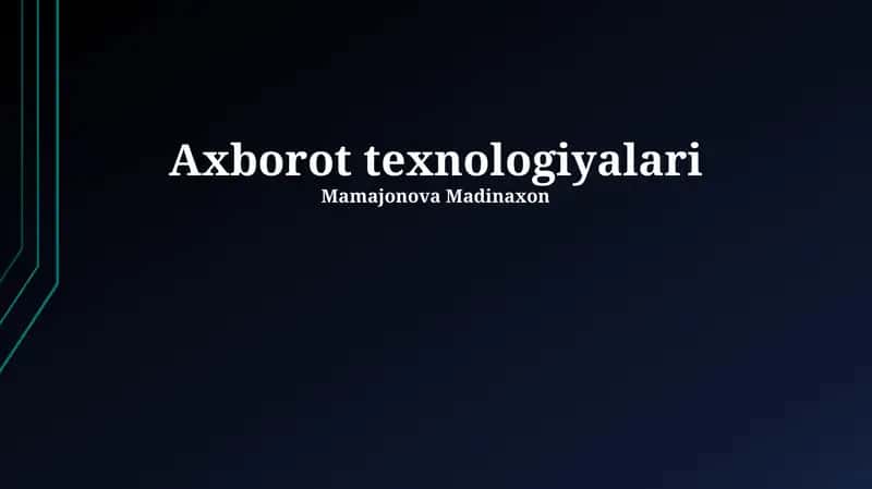 Axborot texnologiyalari
