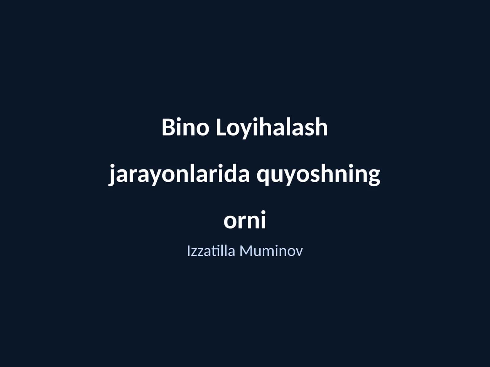 Quyoshning arxitektura uchun ahamiyati