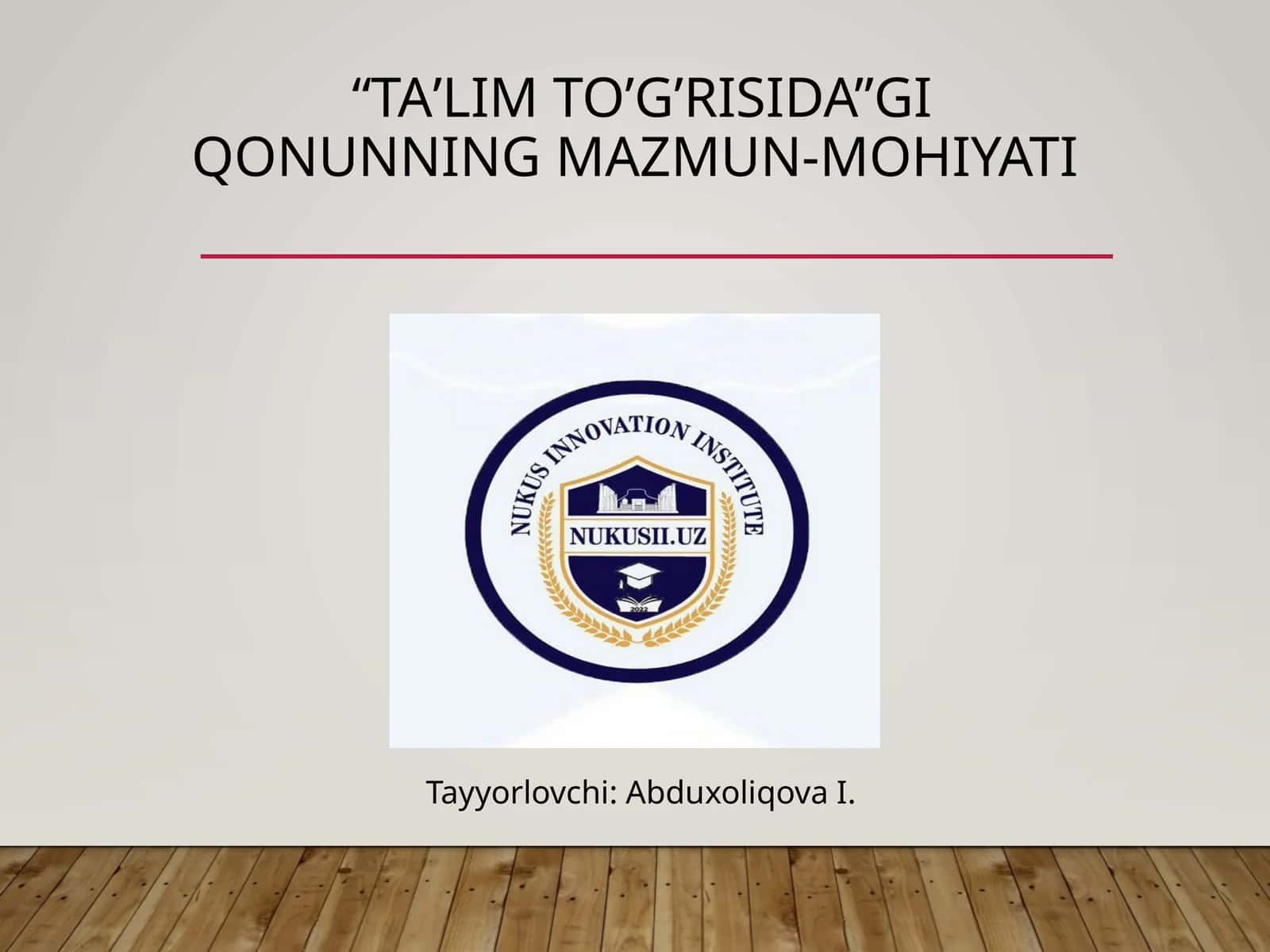 “taʼlim toʼgʼrisida”gi qonunning mazmun-mohiyati