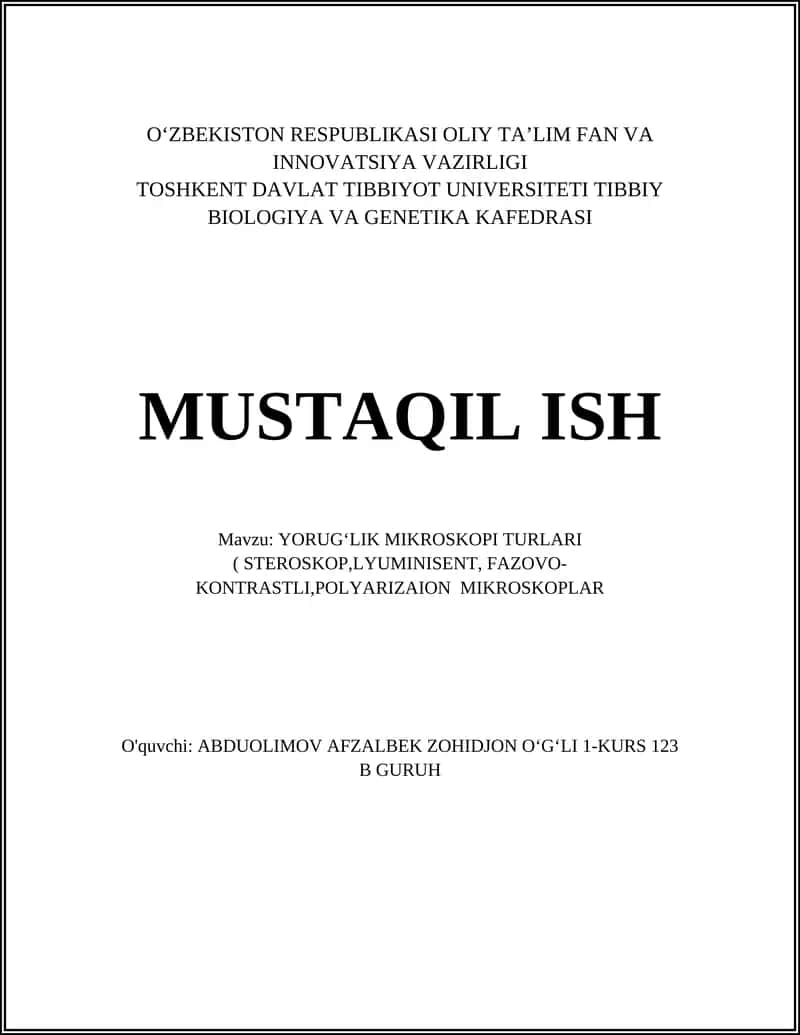 Yorugʻlik mikroskopi turkumi