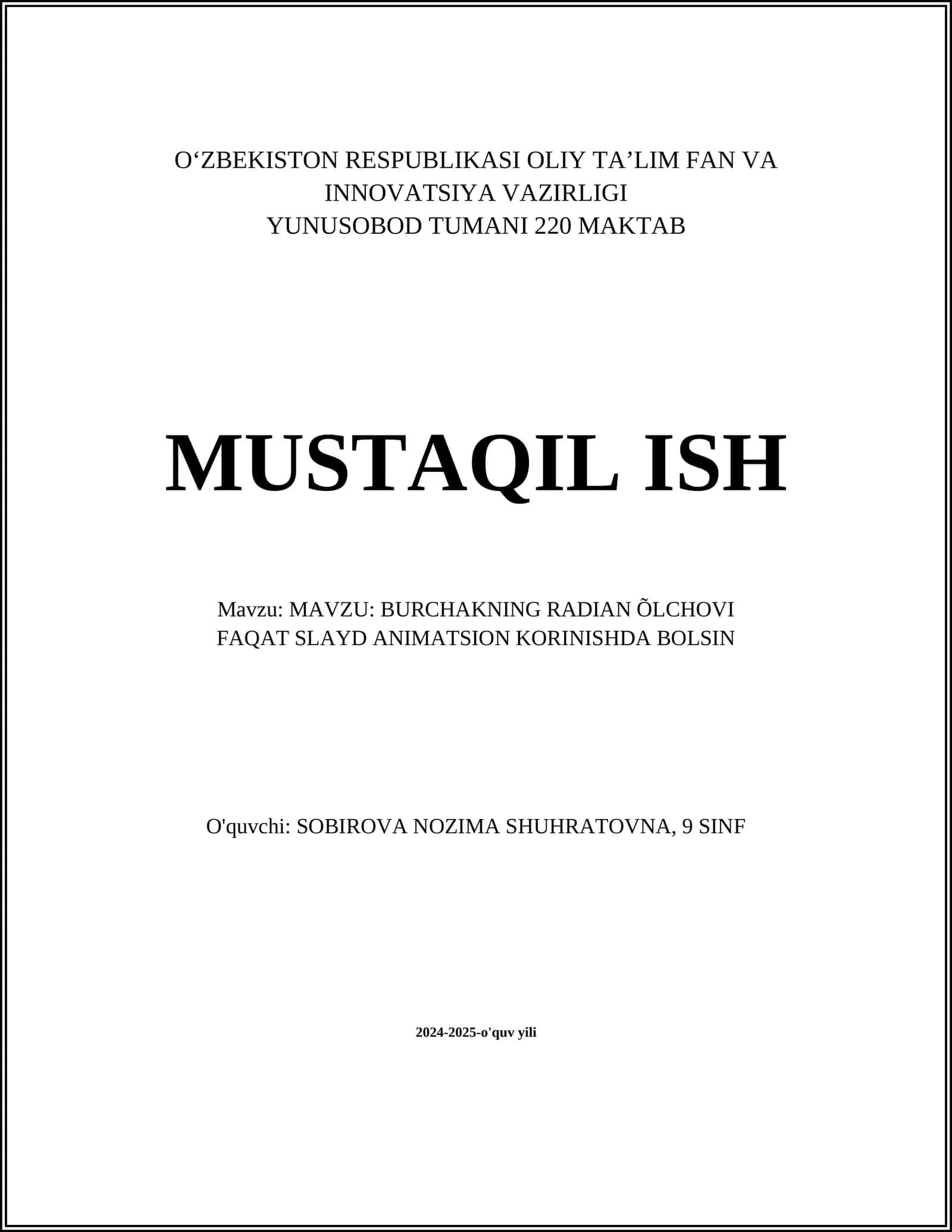 Radian oʻlchovi va uning aniqlanishi
