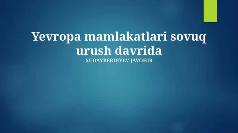 Sovuq Urush davridagi Yevropa mamlakatlari