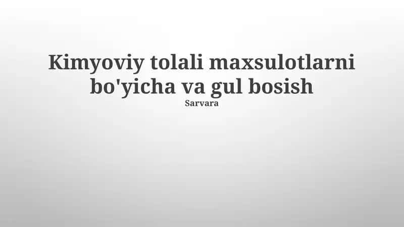 Kimyoviy tolali maxsulotlarni bo'yicha va gul bosish