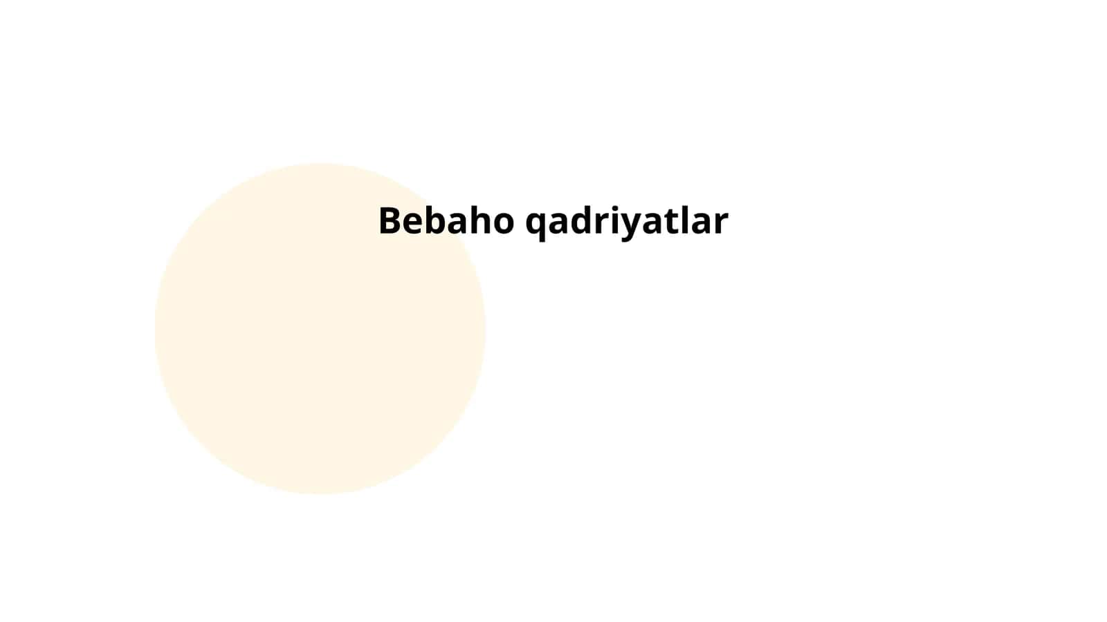 Bebaho qadriyatlar