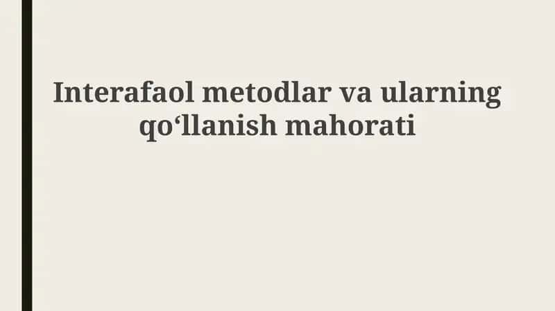 Interaktiv usullar