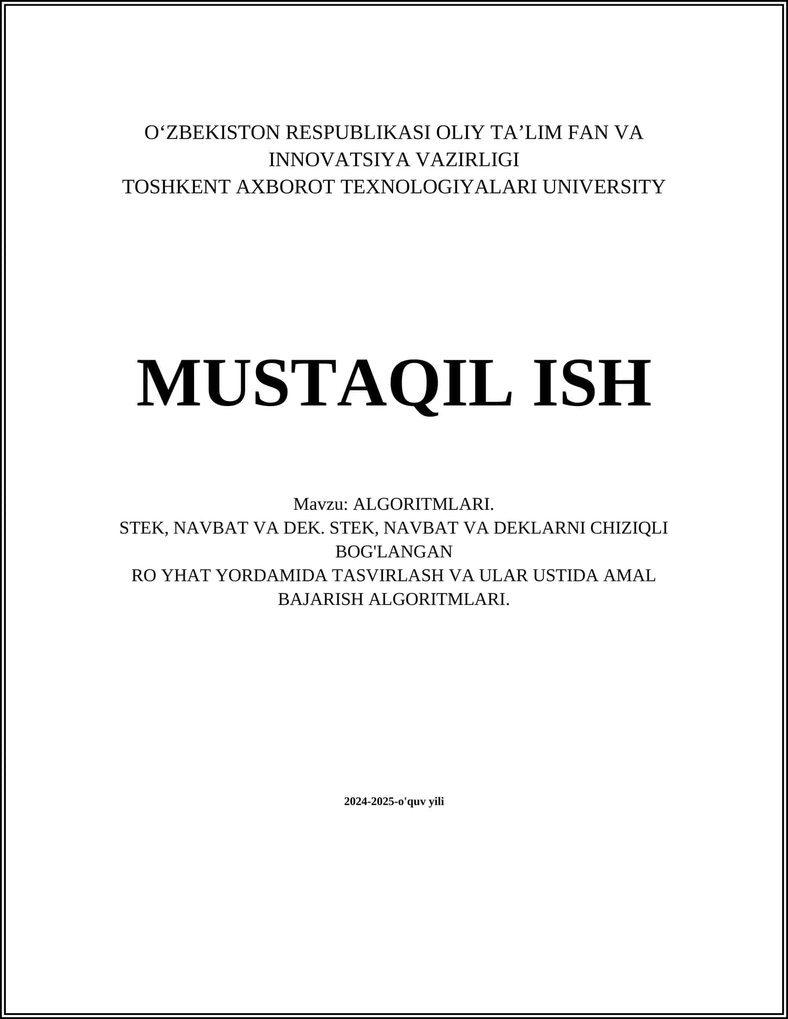 ALGORITMLARI