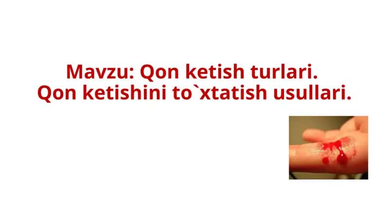 Qonketishturlari.Qonketishinito`xtatishusullari.