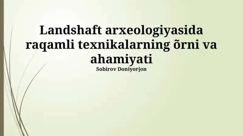 Yer osti tasvirlash texnologiyalari (GPR, elektr qarshilik tomografiyasi)