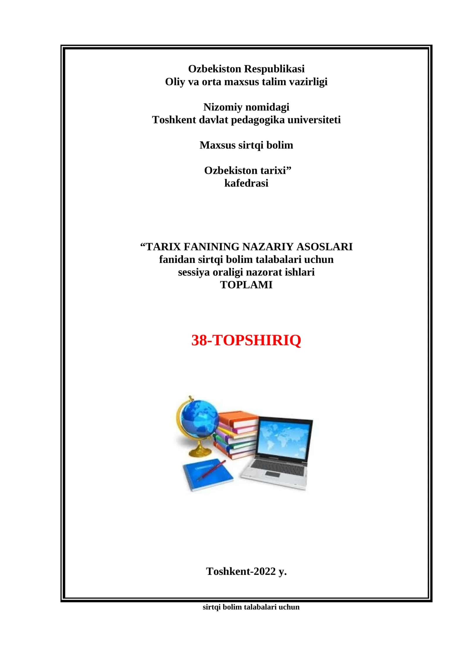 TARIX FANINING NAZARIY ASOSLARI