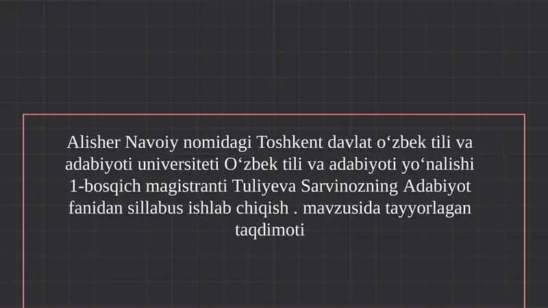 Adabiyot fanidan darslik