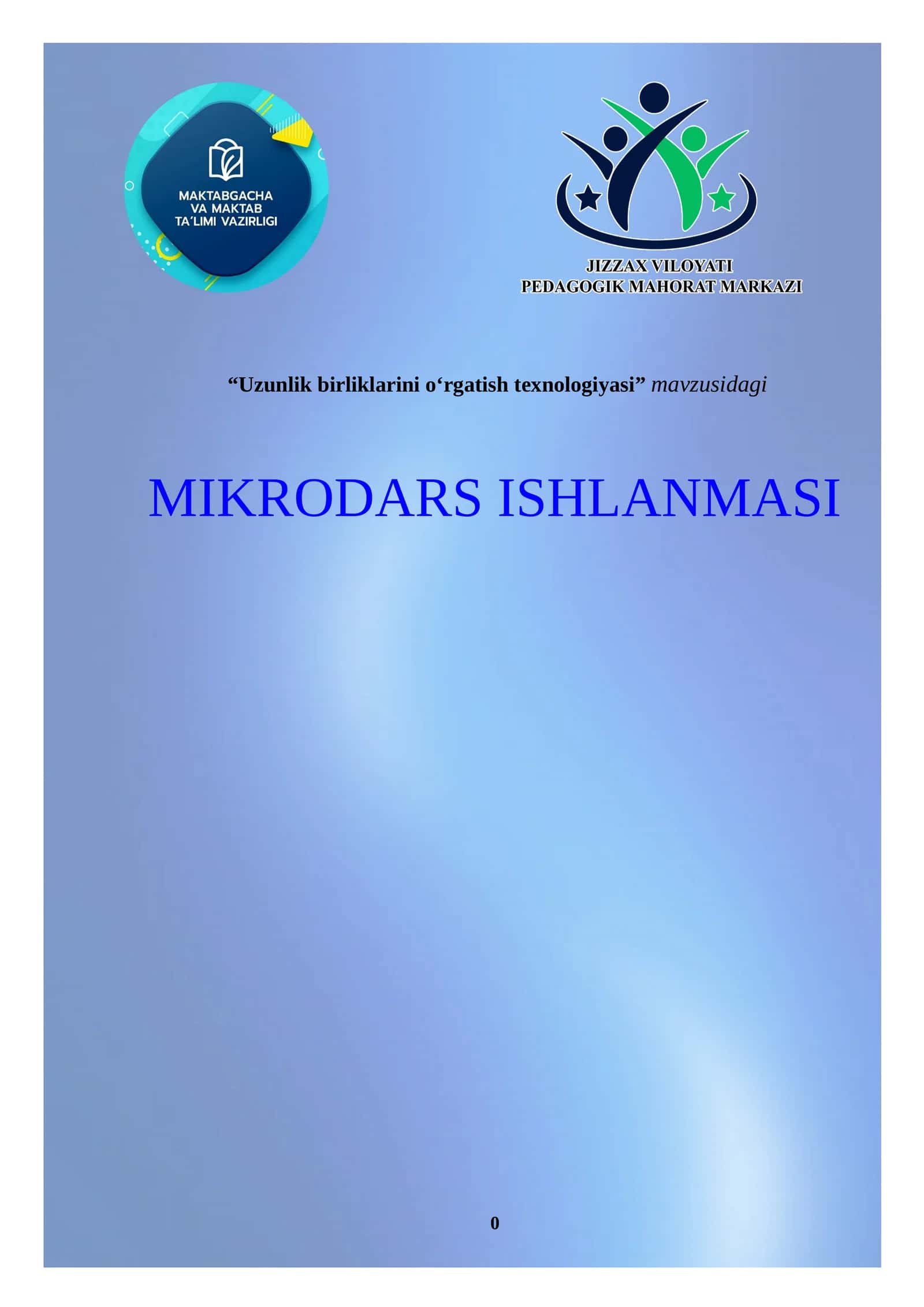 Uzunlik birliklarini oʻrgatish texnologiyasi