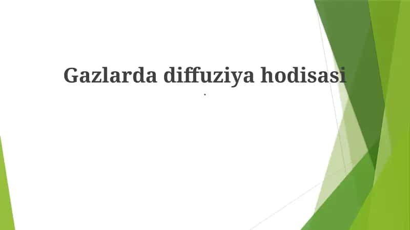 Gaz diffuziyasiga ta'sir qiluvchi omillar
