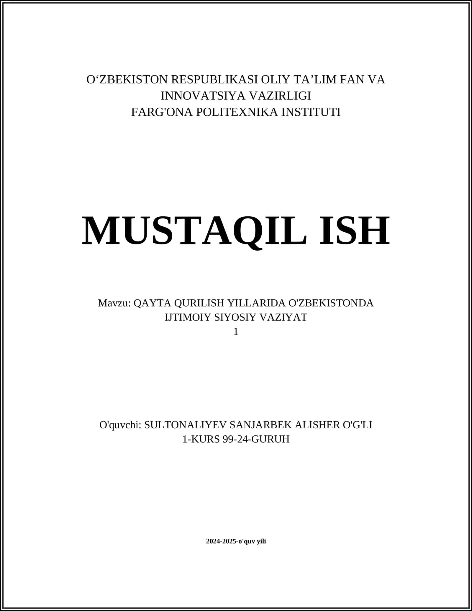 Ijtimoiy Adolat va Tenglik Masalalari
