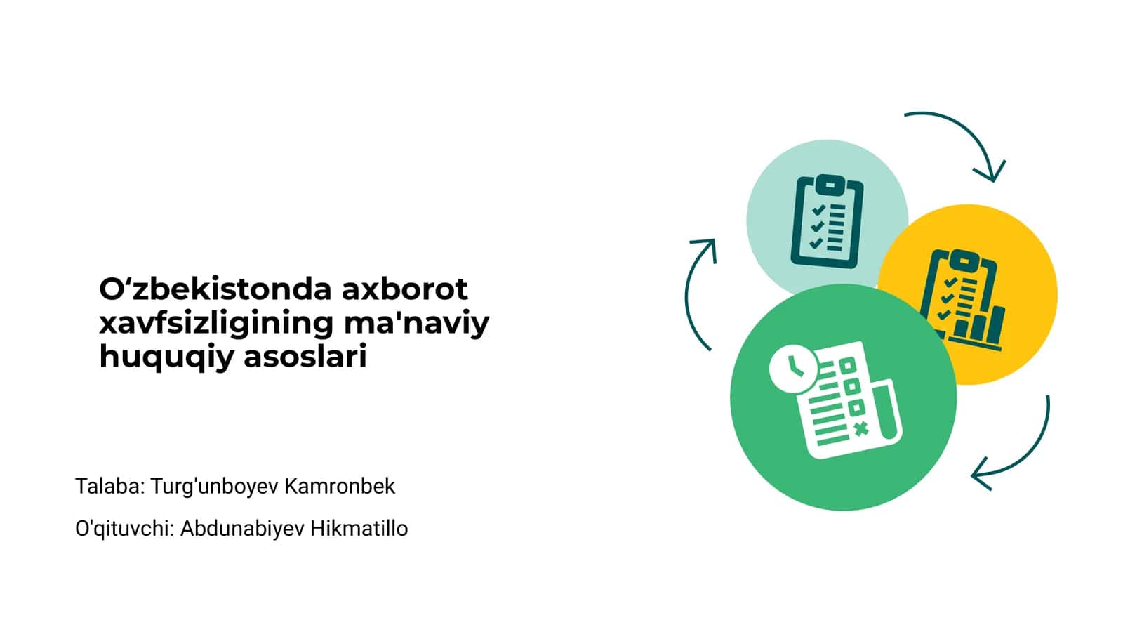 Oʻzbekistonda axborot xavfsizligining ma'naviy huquqiy asoslari