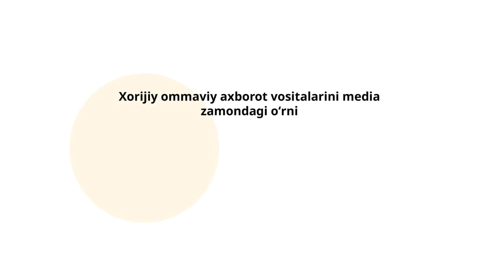 Xorijiy OAVning media zamonadagi o‘zgarishlari