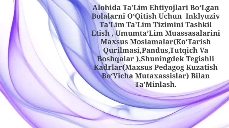 Maxsus Ta'lim Ehtiyojlarini Tashkil Etish