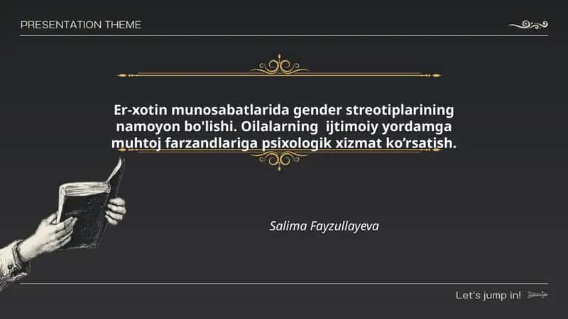 Gender Streotiplarining Namoyon Bo'lishi