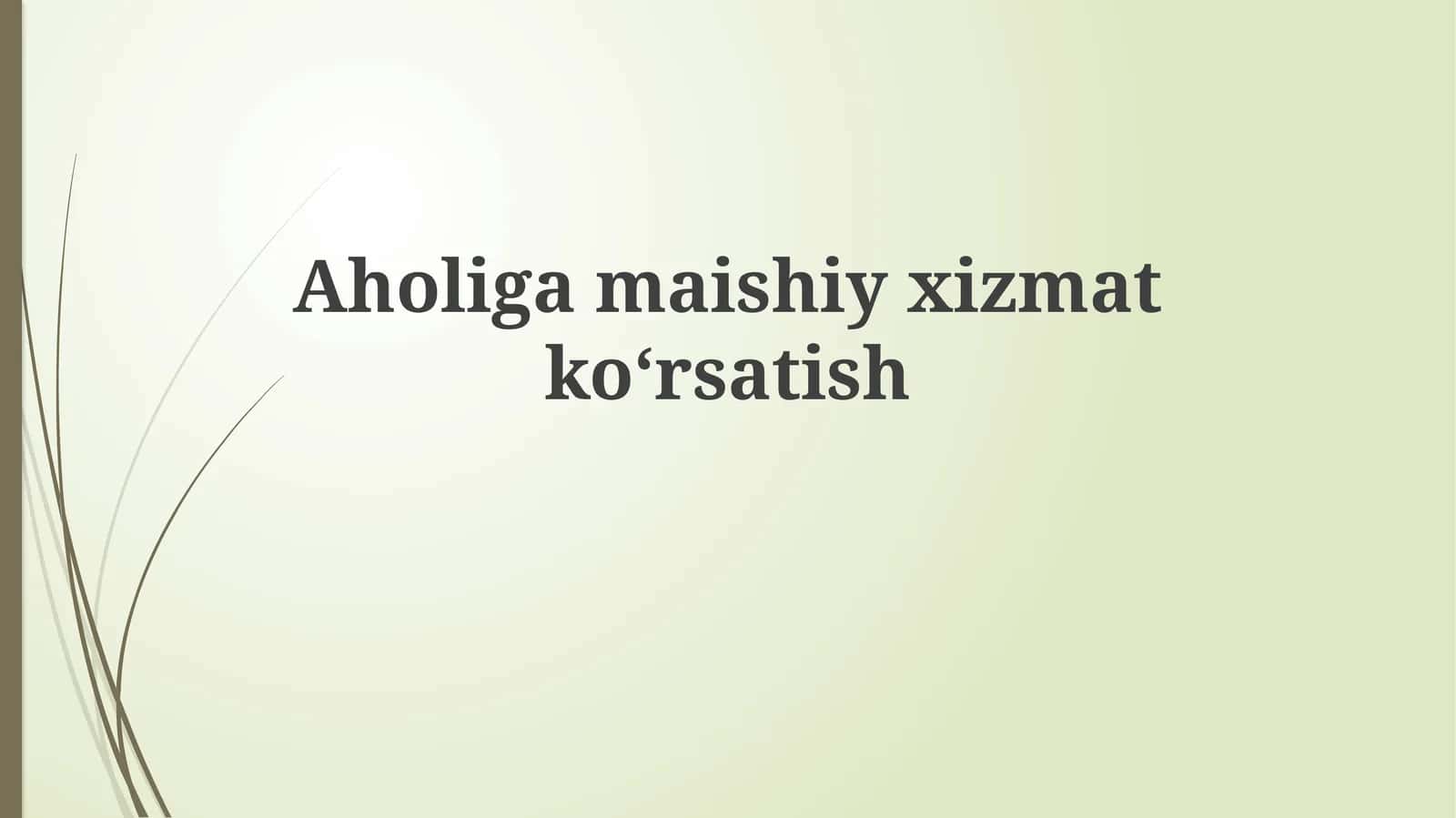 Tibbiy yordam xizmatlari