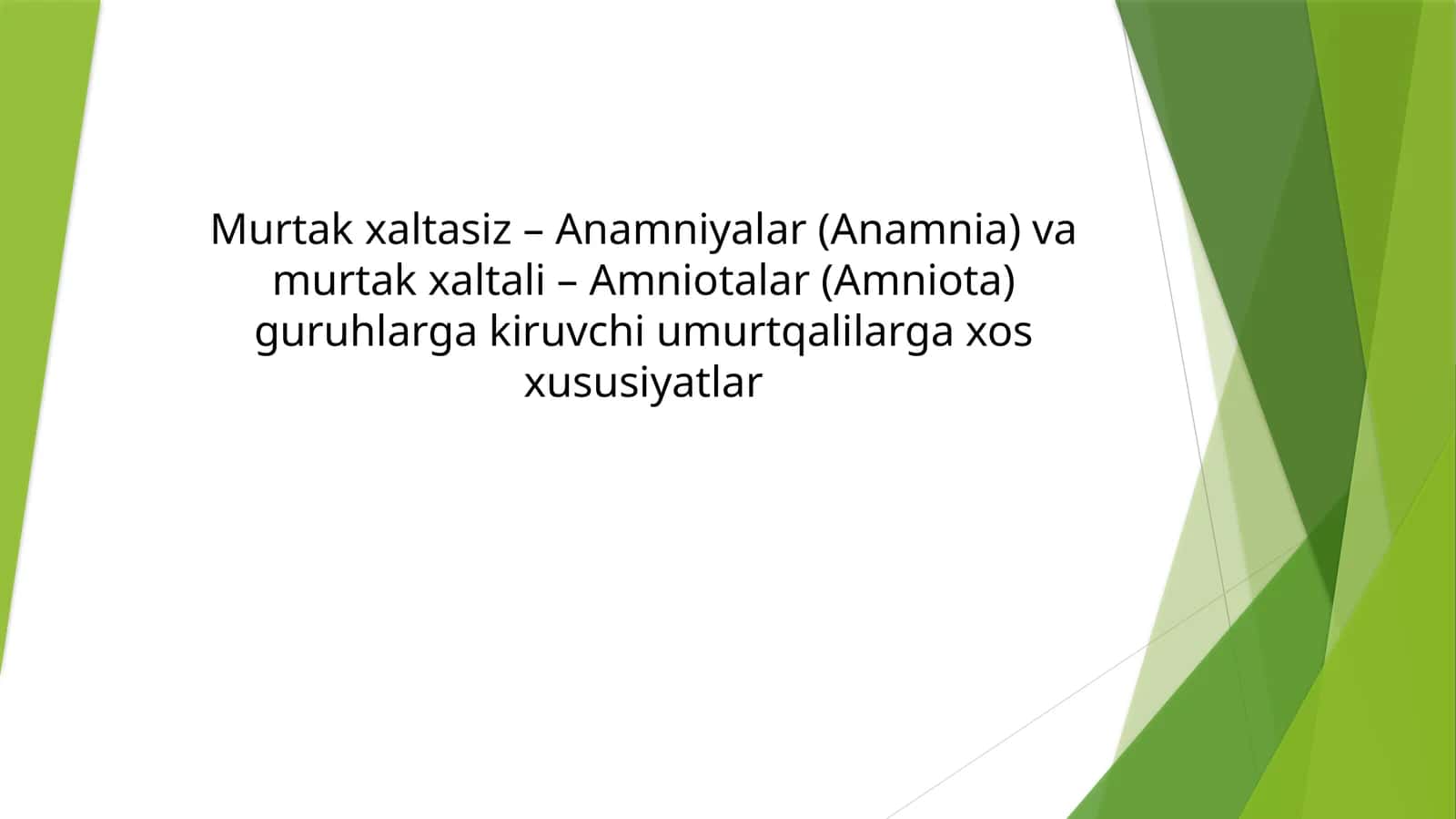 Murtakxaltasiz–Anamniyalar va Murtakxaltali–Amniotalar
