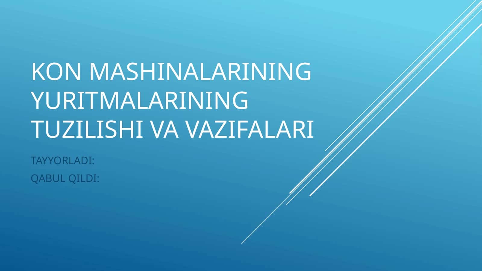 Kon Mashinalarining Yuritmalarining Tuzilishi va Vazifalari