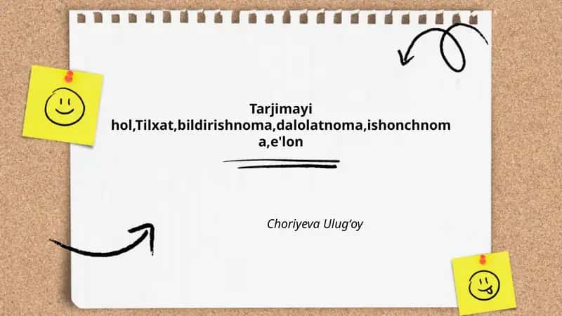 Tarjimayi hol (CV) tuzish qoidalari va namunalari