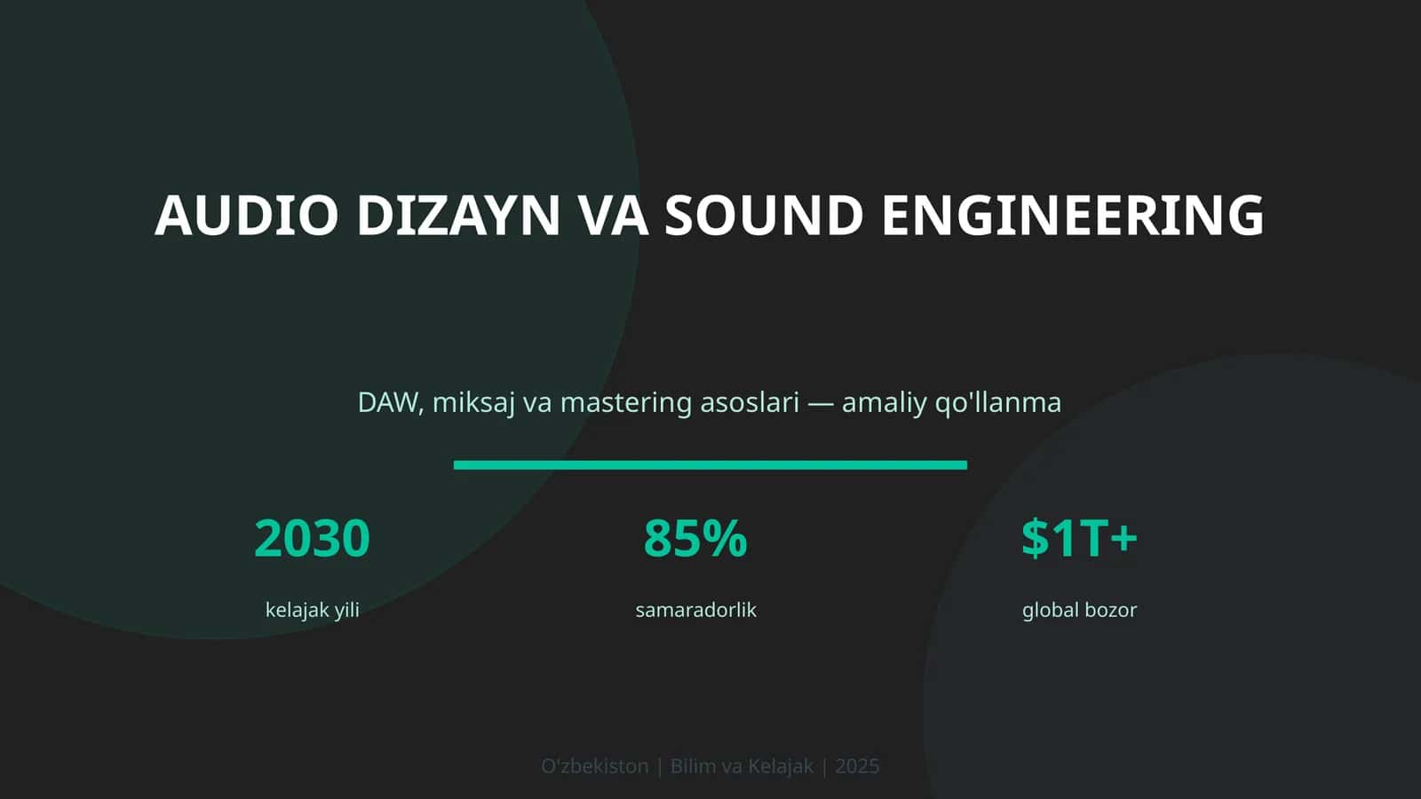 Audio dizayn va sound engineering