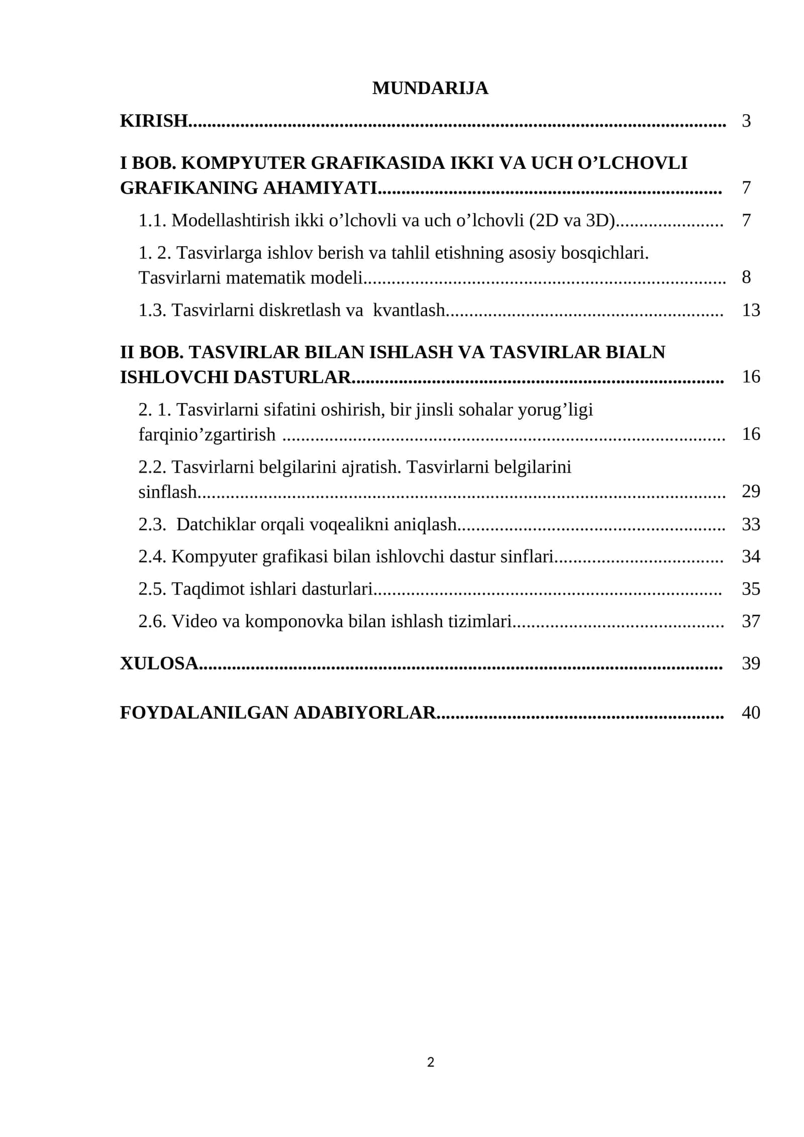 TASVIRLAR BILAN ISHLASH VA TASVIRLAR BIALN ISHLOVCHI DASTURLAR