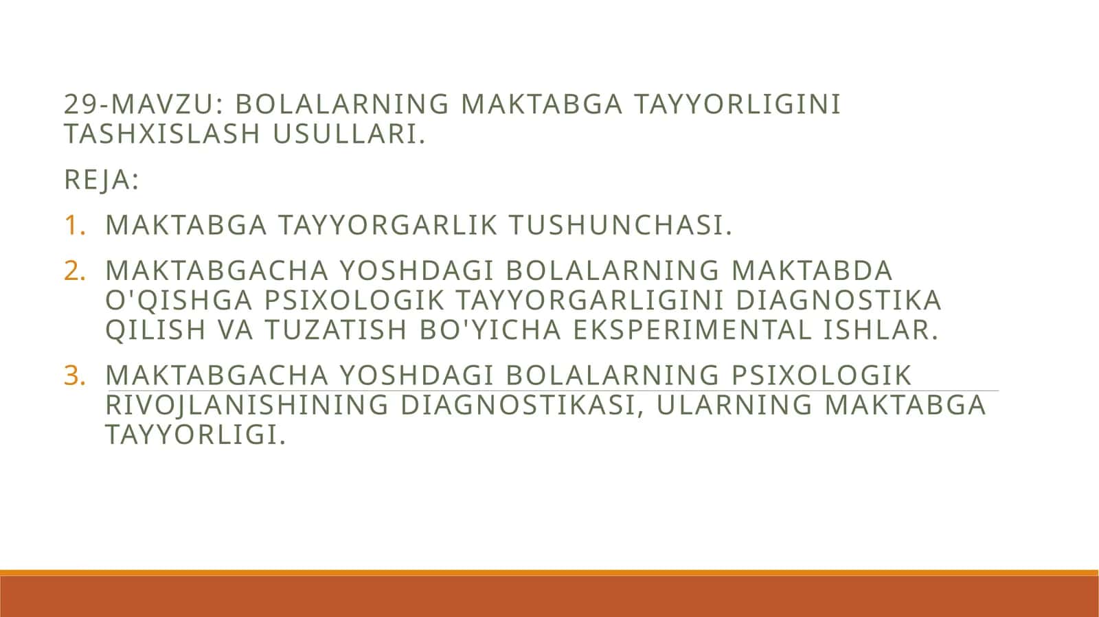 Bolalarning maktabga tayyorligini tashxislash usullari