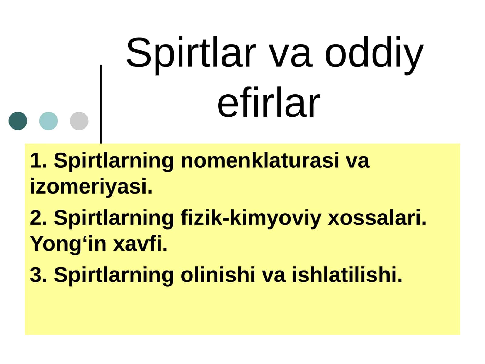 Spirtlar va oddiy efirlar