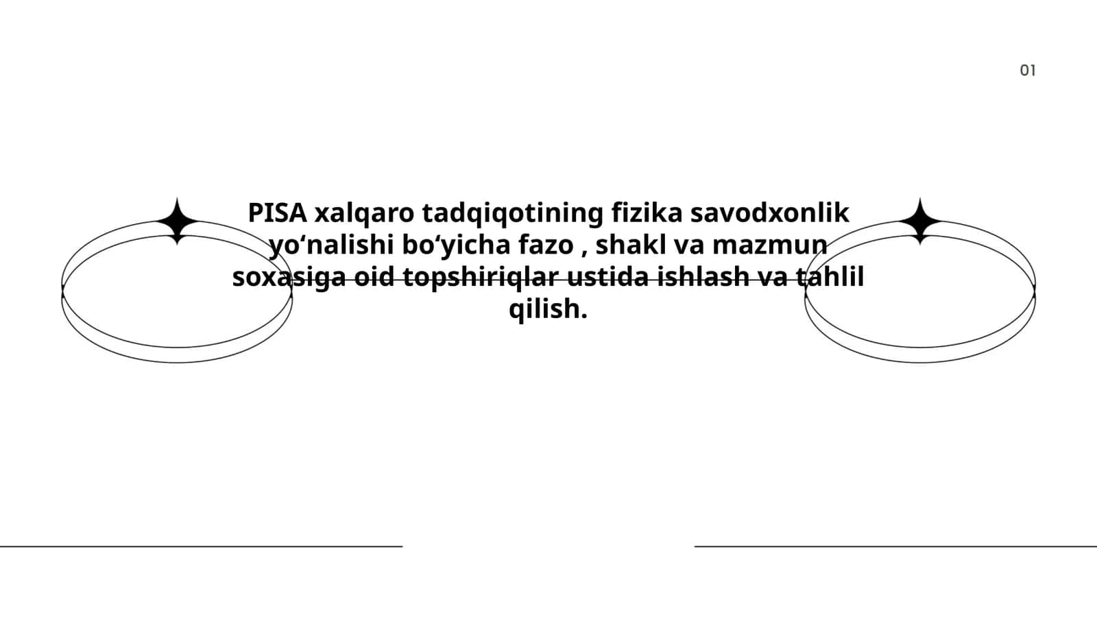 PISA xalqaro tadqiqotining fizika savodxonlik yoʻnalishi boʻyicha fazo, shakl va mazmun soxasiga oid topshiriqlar ustida ishlash va tahlil qilish