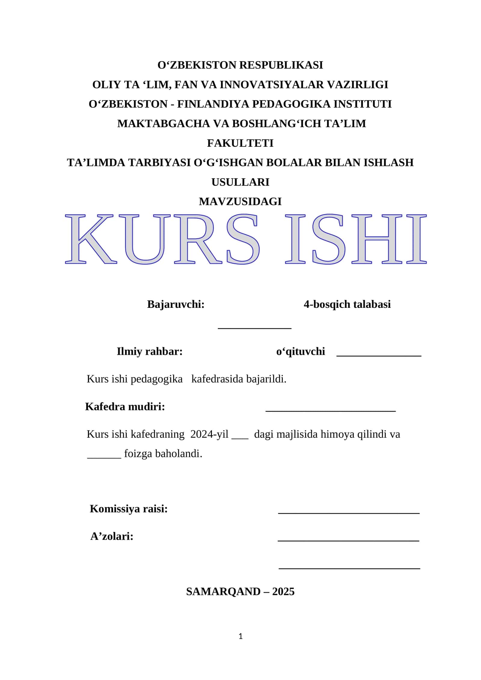TAʼLIMDA TARBIYASI OʻGʻISHGAN BOLALAR BILAN ISHLASH USULLARI