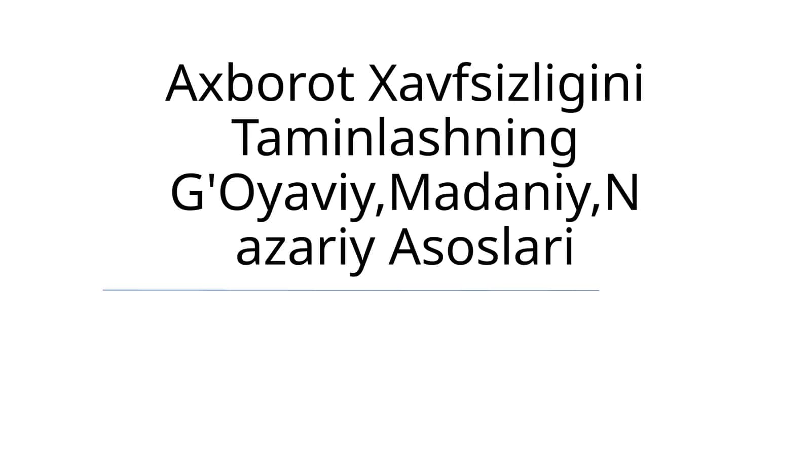 Mafkuraviy asoslar