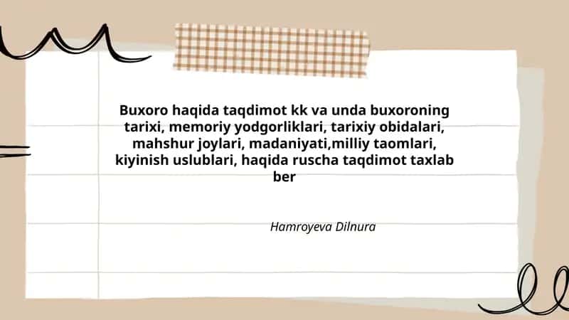 Buxoro haqida taqdimot
