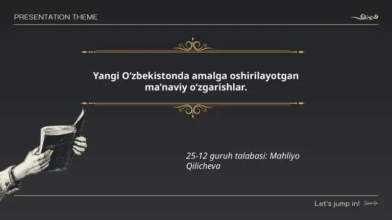 Yangi O‘zbekistonda ma’naviy-ma’rifiy o‘zgarishlar