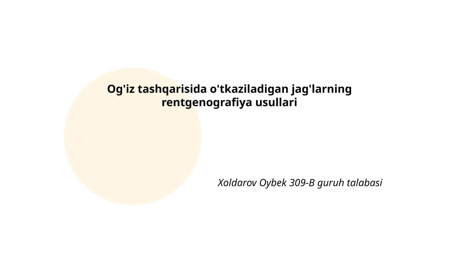 Jag' bo'shlig'ining asosiy rentgenologik usullari