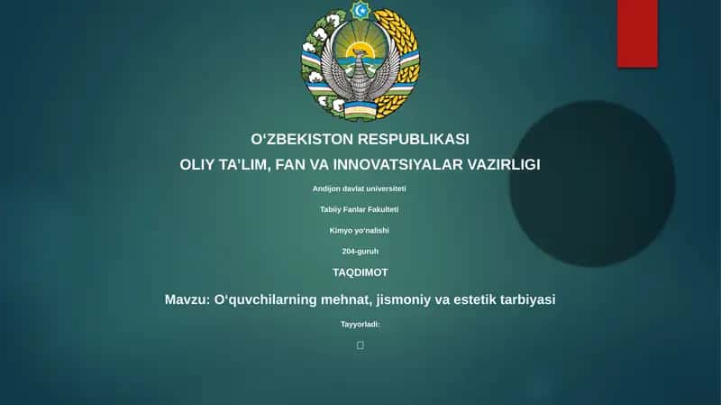 O‘quvchilarning mehnat, jismoniy va estetik tarbiyasi