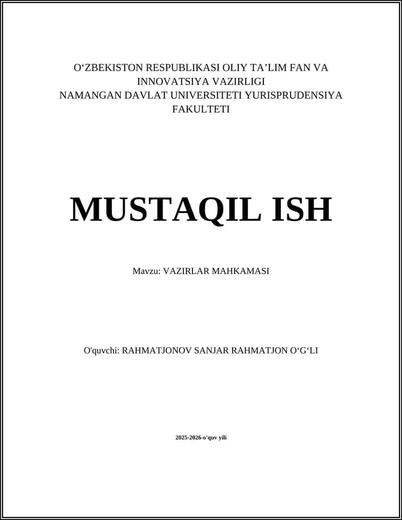 VAZIRLAR MAHKAMASI