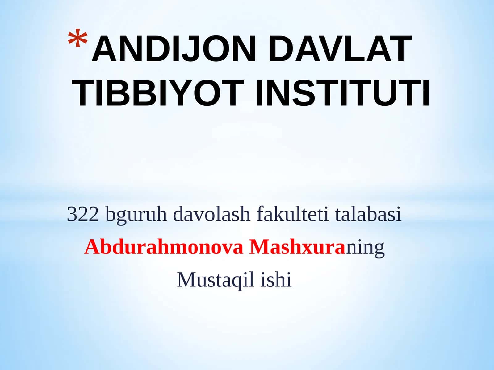 Mavzu: Aritmiya