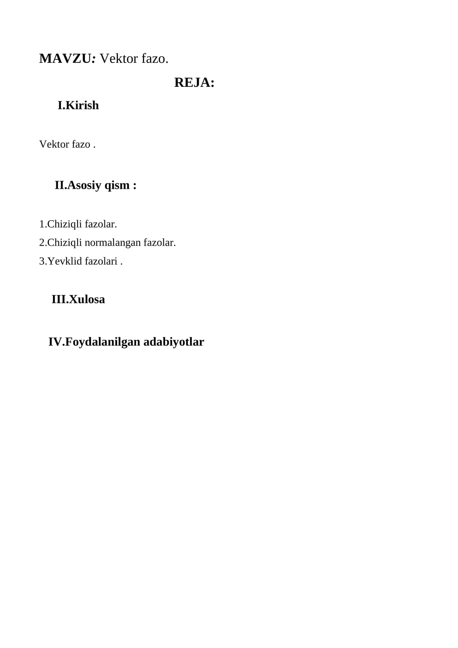 Vektor fazo