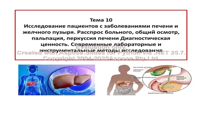 Тема 10: Исследование пациентов с заболеваниями печени и желчного пузыря
