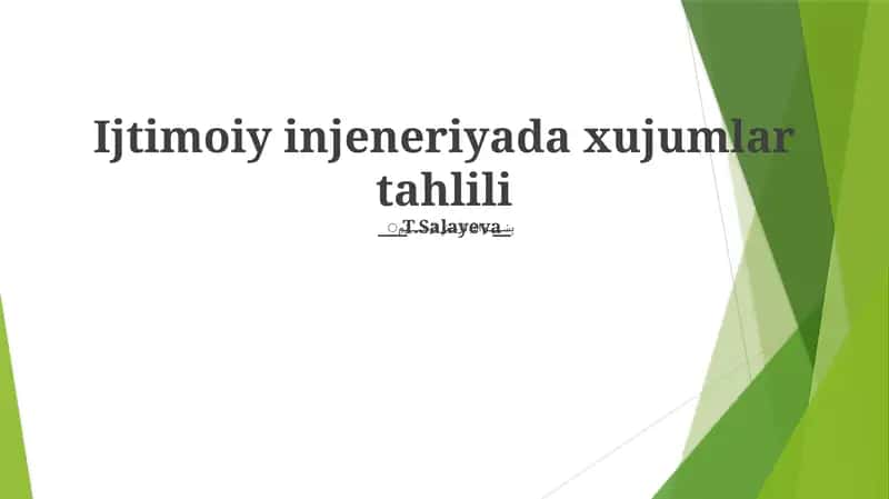 Ijtimoiy injeneriyada xujumlar tahlili