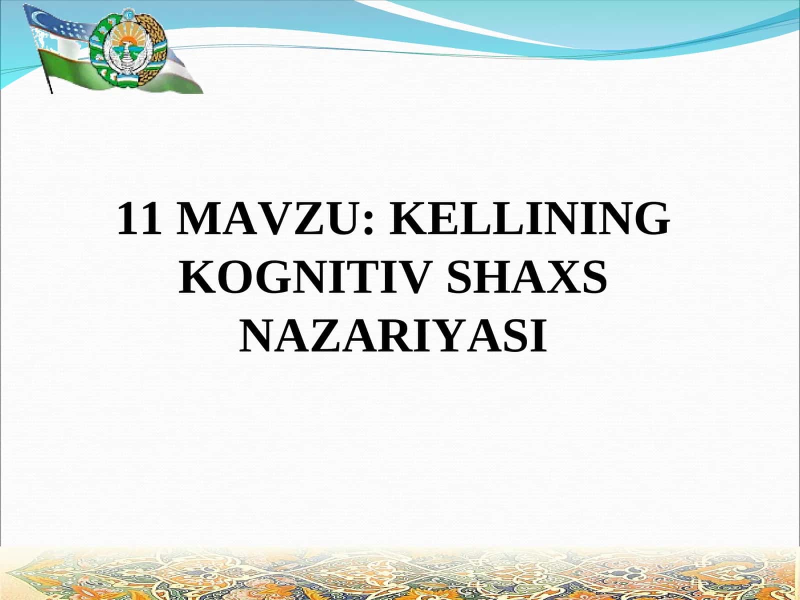 KELLINING KOGNITIV SHAXS NAZARIYASI