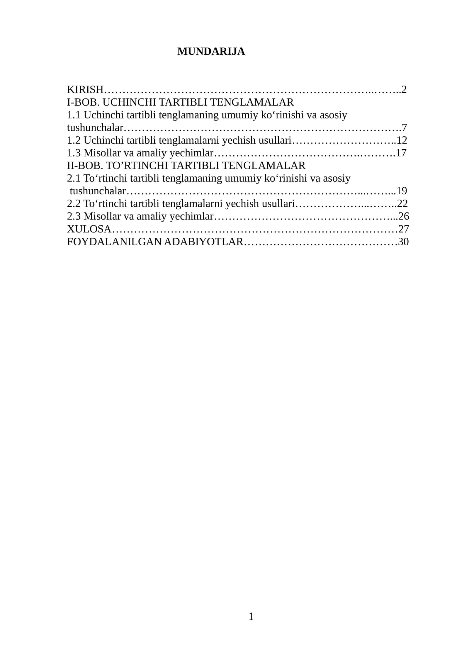 Algebra tenglamalari