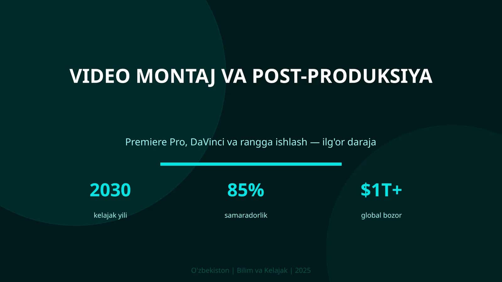 VIDEO MONTAJ VA POST-PRODUKSIYA
