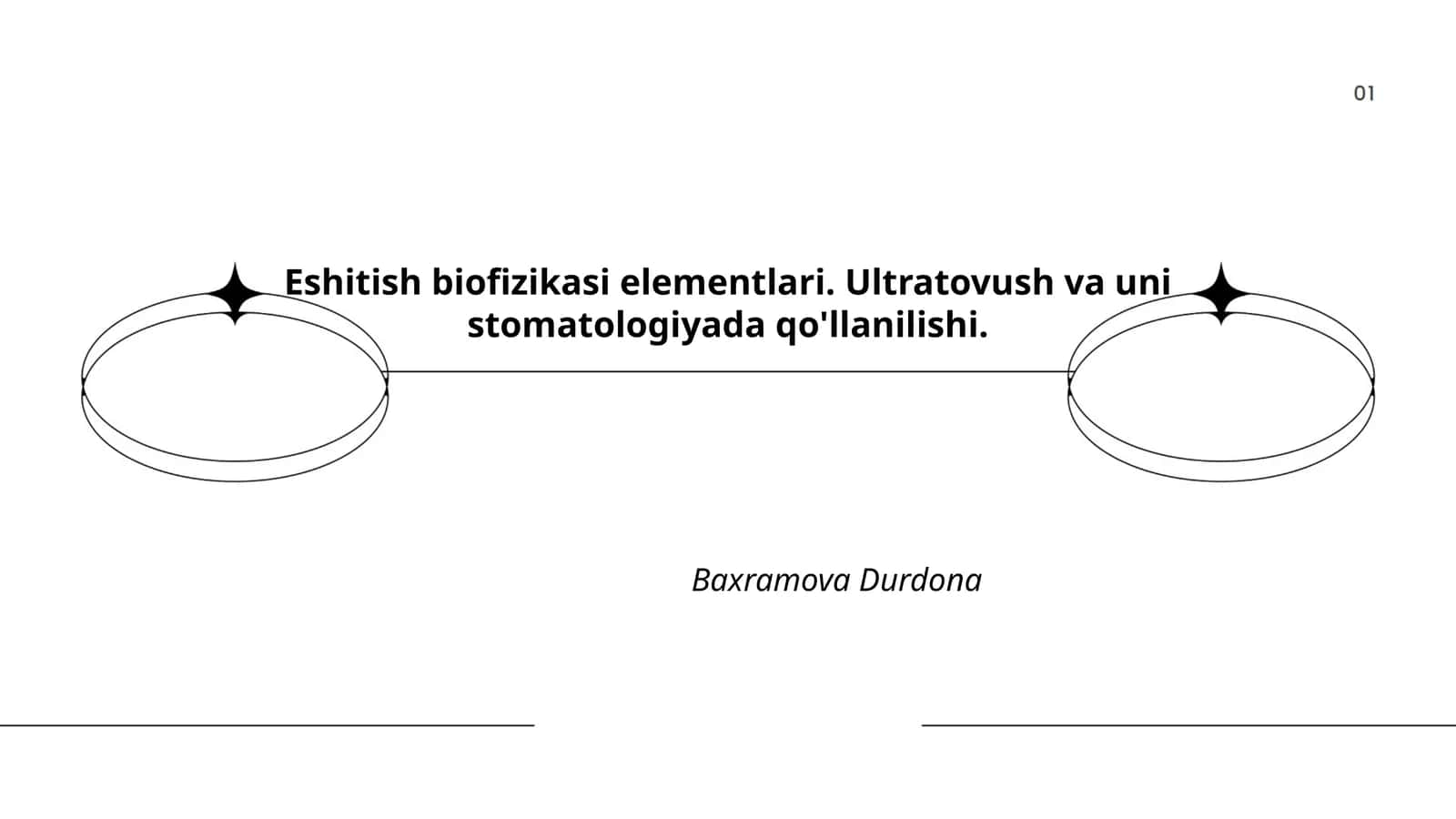 Eshitish biofizikasi elementlari. Ultratovush va uni stomatologiyada qo'llanilishi