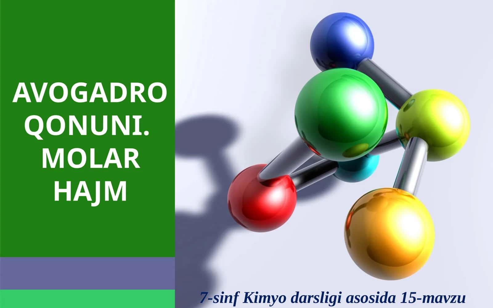 AVOGADRO QONUNI. MOLAR HAJM