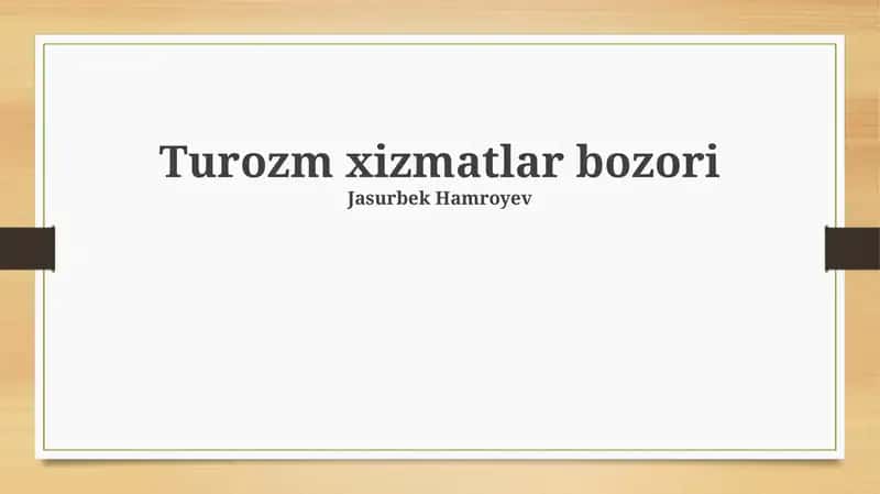 Turozm xizmatlari bozori