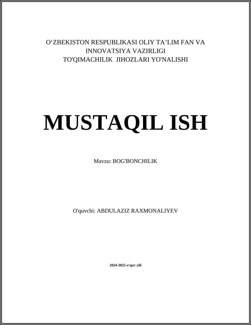 Meva va sabzavotlar yetishtirish usullari
